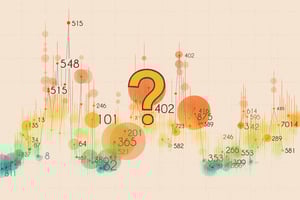 Illustration data : bulles de dispersion colorées et point d’interrogation au centre, symbolisant l’incertitude et la recherche de performance.